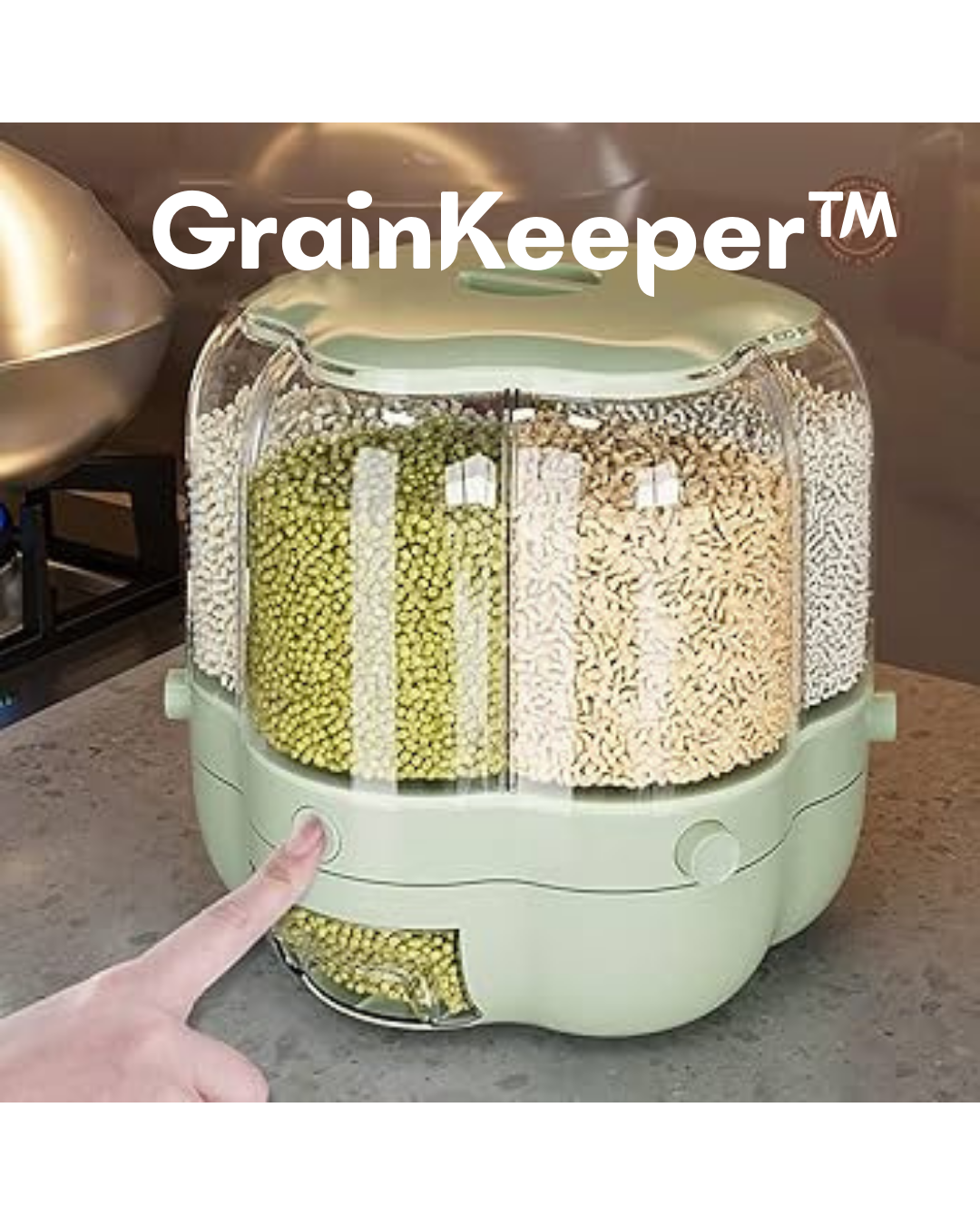 GrainKeeper™ - DISPENSADOR DE GRANOS GIRATORIO