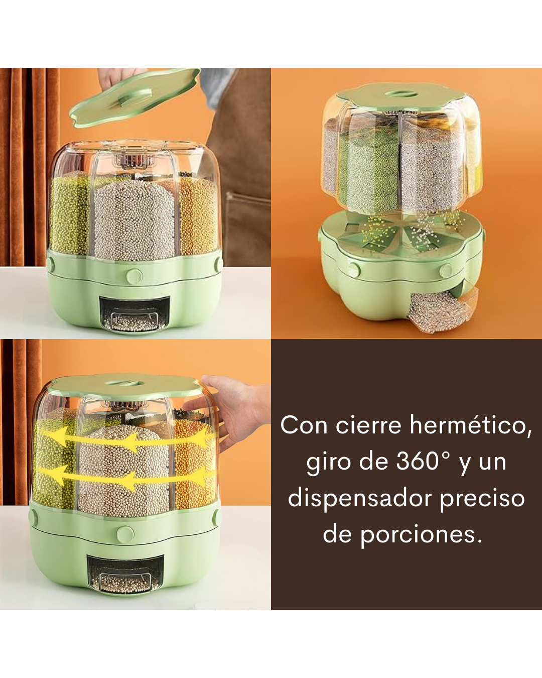 GrainKeeper™ - DISPENSADOR DE GRANOS GIRATORIO